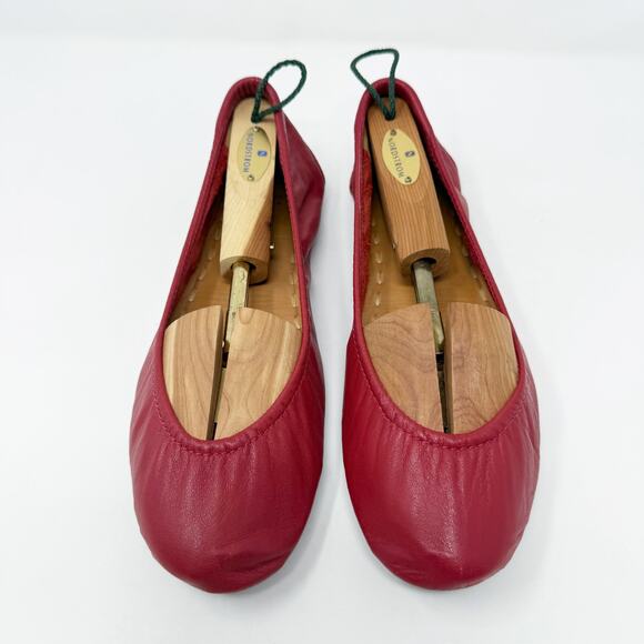 Tieks Red Leather Foldable Ballet Flats Women's Size 9 EUC - Picture 2 of 8